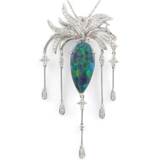 8.69ct Opal and Diamond Pendant
