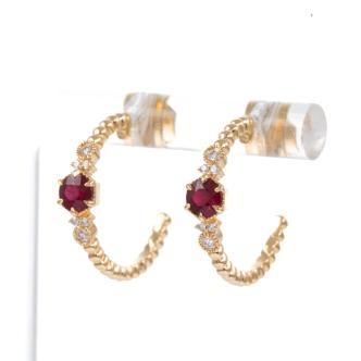 0.59ct Ruby and Diamond Earrings