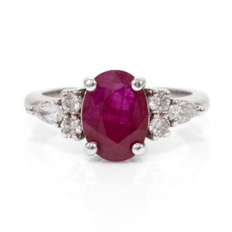 2.26ct Burmese Ruby and Diamond Ring GIA