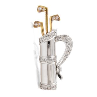 0.31ct Diamond Golf Club Brooch