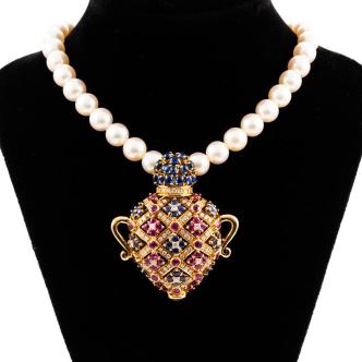 Akoya Pearl Necklace, Gemstone Enhancer