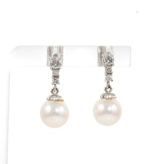 Akoya Pearl & Diamond Earrings