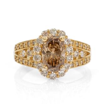 1.52ct Centre Brown Diamond Ring