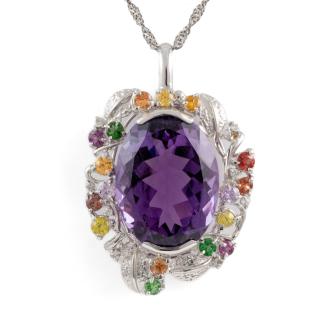 26.10ct Amethyst & Mixed-Gem Pendant