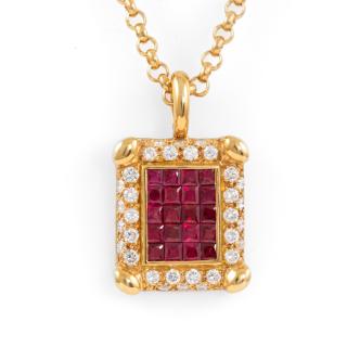 1.54ct Ruby and Diamond Pendant