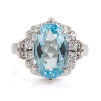 4.12ct Aquamarine & Diamond Ring