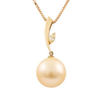 14.7mm South Sea Pearl & Diamond Pendant