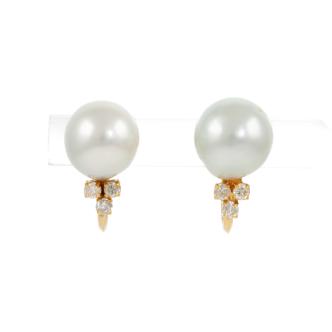 Pearl and Diamond Earrings