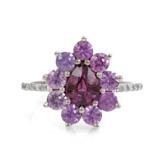 Unheated Ruby, Sapphire and Diamond Ring