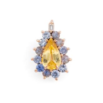Unheated Yellow Ceylon Sapphire Pendant