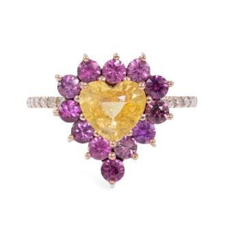 Unheated Ceylon Sapphire & Ruby Ring