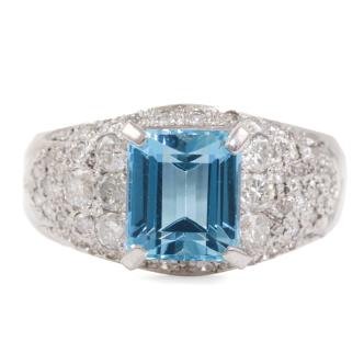 2.64ct Aquamarine and Diamond Ring