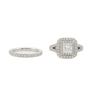 1.01ct Diamond Engagement Ring Set GIA
