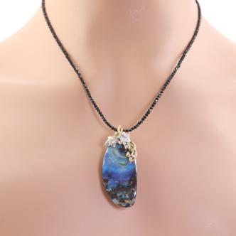60.15ct Boulder Opal and Diamond Necklace