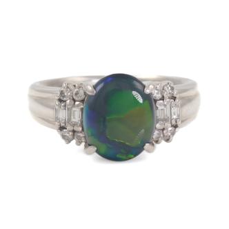 1.96ct Black Opal & Diamond Ring
