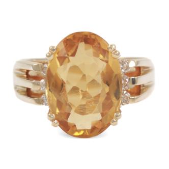 5.30ct Citrine and Diamond Ring