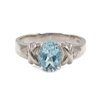 1.62ct Aquamarine and Diamond ring