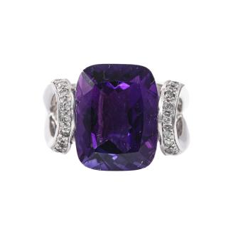 7.00ct Amethyst and Diamond Ring