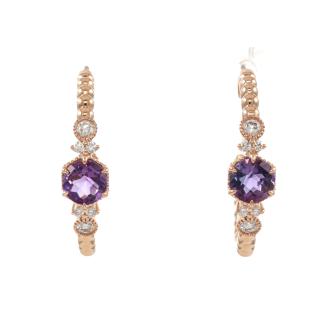 0.52ct Amethyst and Diamond Earrings