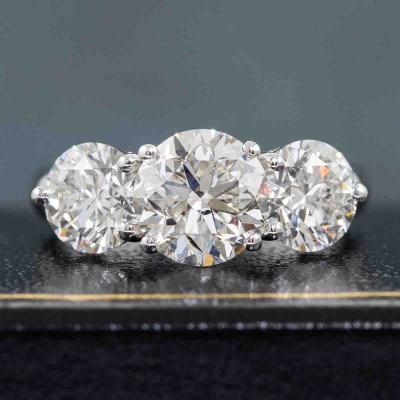 4.02ct Diamond Trilogy Ring GIA